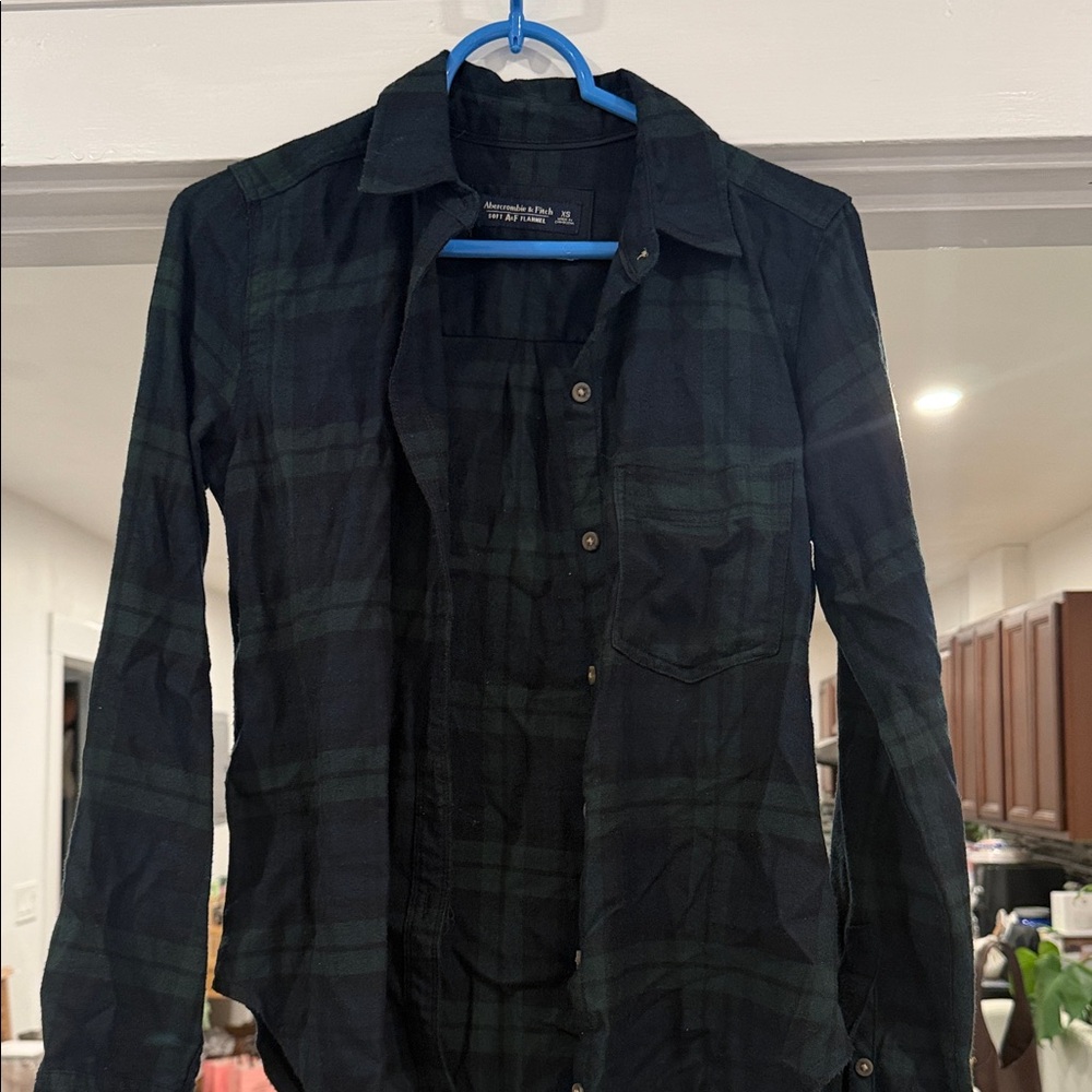 Black and Green Plaid Shirt